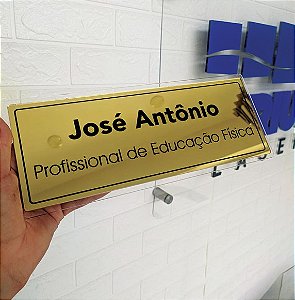 Placa de Porta em Acrilico Espelhado