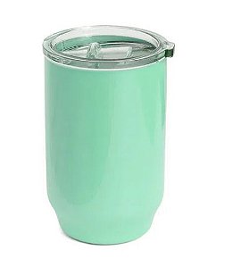 Copo De Plástico com Tampa Cristal para Sublimação na Cor Verde Claro - 450ml - Unidade