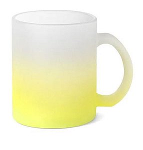 Caneca de Vidro Jateado Degrade Verde Limão - 325ML