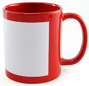 Caneca para Sublimação Vermelha com Faixa Branca