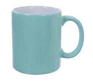 Caneca Cerâmica Verde Agua Candy com Brilho 300ml - 1un - Sublime