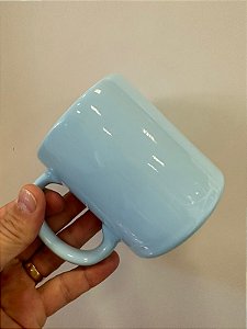 Caneca de Cerâmica Azul Bebê Candy com Brilho 300ml - Sublime