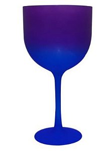 Taça Gin Happy 550ml Degradê Bicolor Azul com Roxo