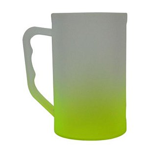 Caneca Chopp 500ml Degradê Amarelo Neon