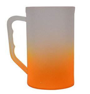 Caneca Chopp 500ml Degradê Laranja Neon