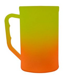 Caneca Chopp 500ml Degradê Bicolor Laranja com Amarela