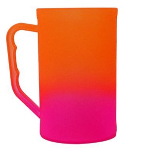 Caneca Chopp 500ml Degradê Bicolor Pink com Laranja