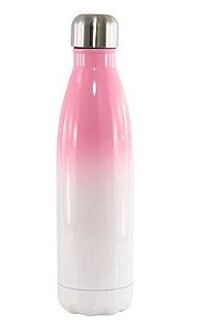 Garrafa Térmica para Sublimação Bicolor Rosa com Parede Dupla - 500ml