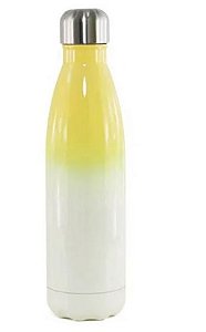 Garrafa Térmica para Sublimação Bicolor Amarela com Parede Dupla - 500ml