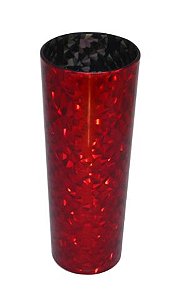 Long Drink Metalizado Mosaico Vermelho com Interna Cristal Para Transfer Laser ou Serigrafia 1un