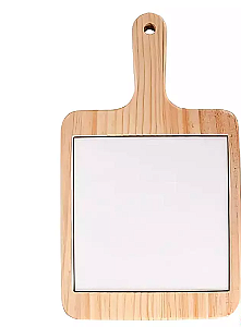 Tábua de Corte - Bambú com Azulejo - Quadrado - 18x18cm - Sublimação