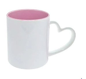 Caneca Love Branca para Sublimação Interior Rosa - Live