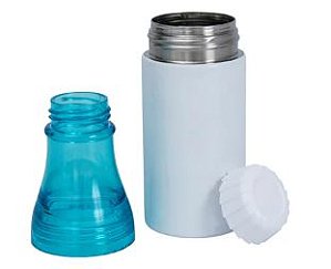 Garrafa 2 Em 1 de 500ml Branca Com Tampa Azul