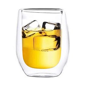 Copo de Vidro Cristal Double Wall Elegance de Whisky para Sublimação - 240ml