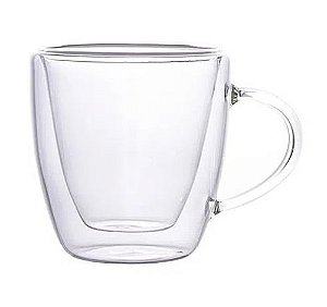 Xícara de Vidro Cristal Double Wall Elegance de Café para Sublimação - 75ml