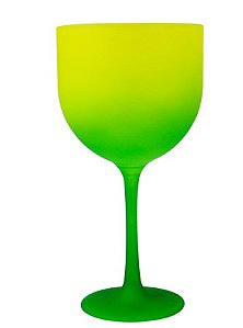 Taça Gin Happy 550ml Degradê Verde com Amarelo