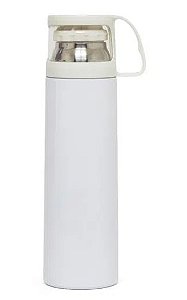 Garrafa Térmica Com Copo Branco 500ml