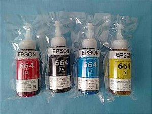 Kit 4 Tinta Epson Original L220 L375 L355 L395 L365L375 L455 L1300 L800