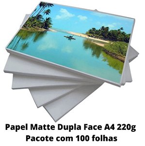 Papel Fotográfico Dupla Face Matte (Fosco) A4 220g - 100 Folhas 1 Pacote