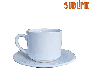 Xícara de Café com Pires para Sublimação - 180ml - Sublime