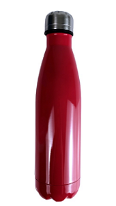 Garrafa Térmica para Sublimação em Aço Inox Vermelha com Parede Dupla - 500ml