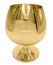 Taça de Vidro Cristal Sublimática Cromada Dourado Para Conhaque 635ml (Linha Elegance)