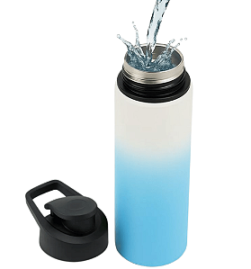 Squeeze de Alumínio Mágico Fosco Azul Tampa Pressão para Sublimação - 750ml