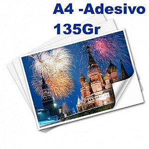 Papel Fotográfico Adesivo Brilhante A-4 135g 20 Folhas - 1 Pacote