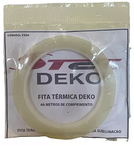 Fita Adesiva Térmica 6mm x 66mts - Transparente - Deko