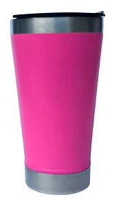 Copo Térmico para Laser Aço Inox Pink Fosco com Tampa e Abridor - 473ml