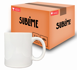 Caneca Branca Cerâmica Nacional 300ml - Sublime - cx12un