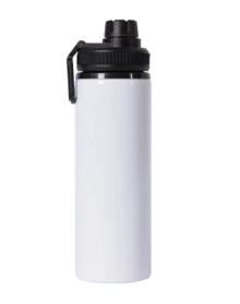 Squeeze de Alumínio Branco Tampa Emborrachada alça - 750ml