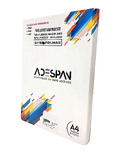 Vinil para Impressão Laser Transparente 10 Folhas A4 210x297 Adespam