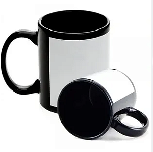 Caneca para Sublimação de Cerâmica Preta com Faixa Branca Importada X-COLOR - 1 unidade