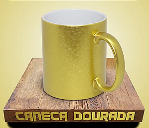 Caneca para Sublimação de Cerâmica Perolada Dourado - 36un