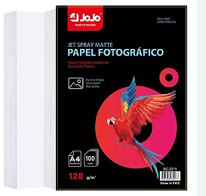 Papel Fotográfico Matte Fosco | 128Gr Tamanho A4 | Pct 100 Fls |