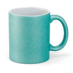 Caneca para Sublimação de Cerâmica Glitter Azul Tiffany Importada