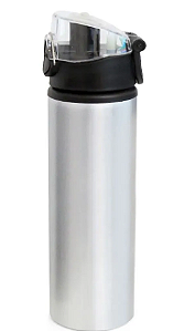 Squeeze de Alumínio Prata Big Mouth com Tampa de Acrílico para Sublimação - 750ml