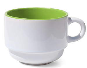 Xícara Reposição de Torre para Sublimação com Interior Colorido Verde - 180ml