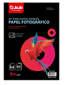 Papel Fotográfico Adesivo 90g Matte A4 Fosco Jojo