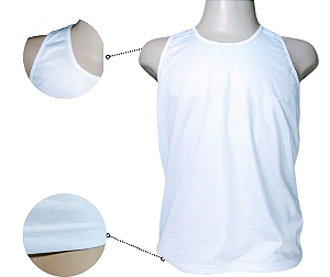 Regata 100% Poliéster Masculina Branca -
