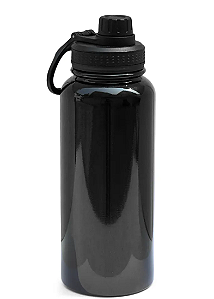 Garrafa Térmica para DTF-UV com Parede Dupla Tampa Cantil Preta - 900ml