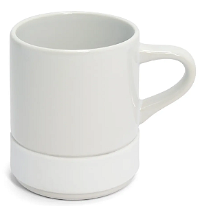 Caneca Cerâmica Branca para Sublimação com Interior e Cinta em Silicone Branca - 350ml