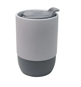 Copo Cerâmica Cinza Fosco para Sublimação Tampa Acrílica e Base Silicone - Cinza 325ml