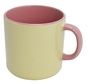 Caneca Cerâmica para Sublimação Alça Meia Lua Rosa - 380ml