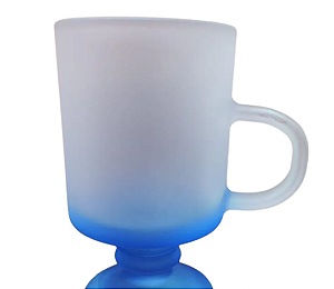 Taça de Vidro Degrade Azul Capuccino para Sublimação - 350ml