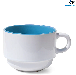 Xícara Reposição de Torre para Sublimação com Interior Colorido Azul Claro - 180ml