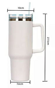Copo Térmico Titan para Sublimação Aço Inox Salmão Fosco com Tampa em Acrílico e Canudo - 1200ml