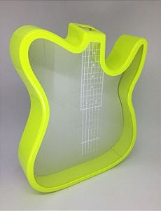 Guitarra Porta Rolhas ou Cofre em Polímero Amarelo Neon P/ Sublimação