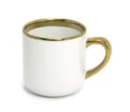 Caneca Imperial Cerâmica Branca para Sublimação com Alça e Borda Cromado Ouro - 400ml